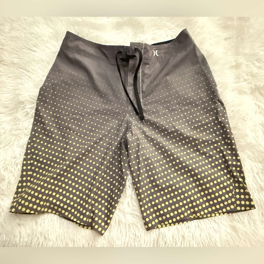 Hurley Men's Black & Yellow Board Shorts Trunks